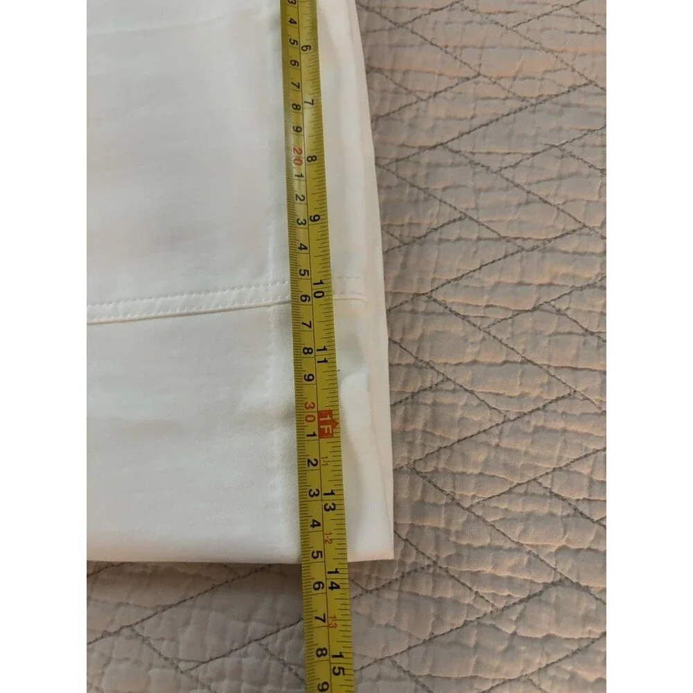Ann Taylor Women’s White Cotton Twill Wide-Leg Mid Rise Cropped Pants 10
